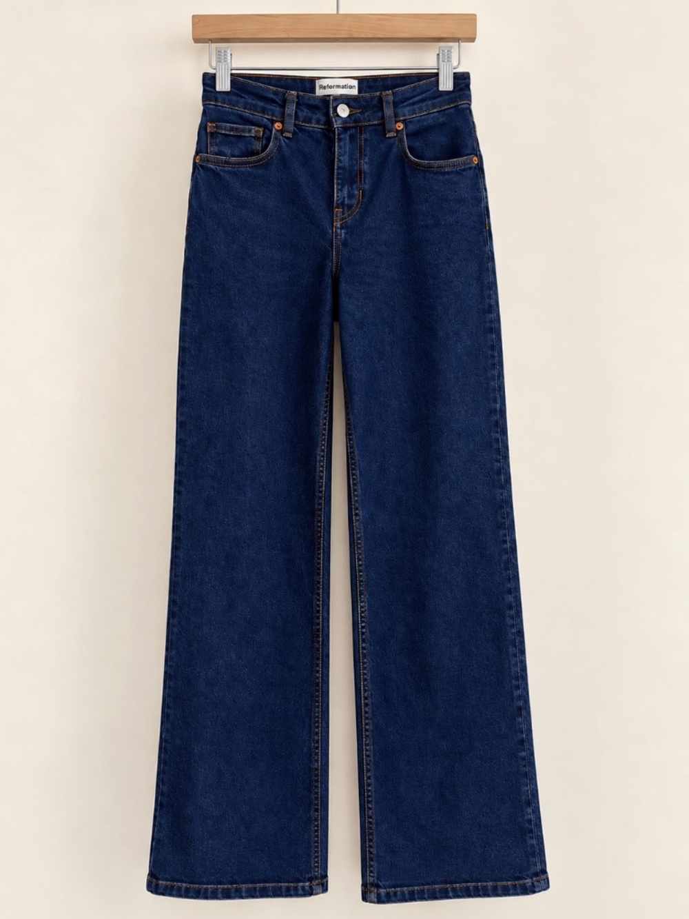 Reformation Great Super Stretch Low-Rise Wide-Leg Jean Reservoir Size 25